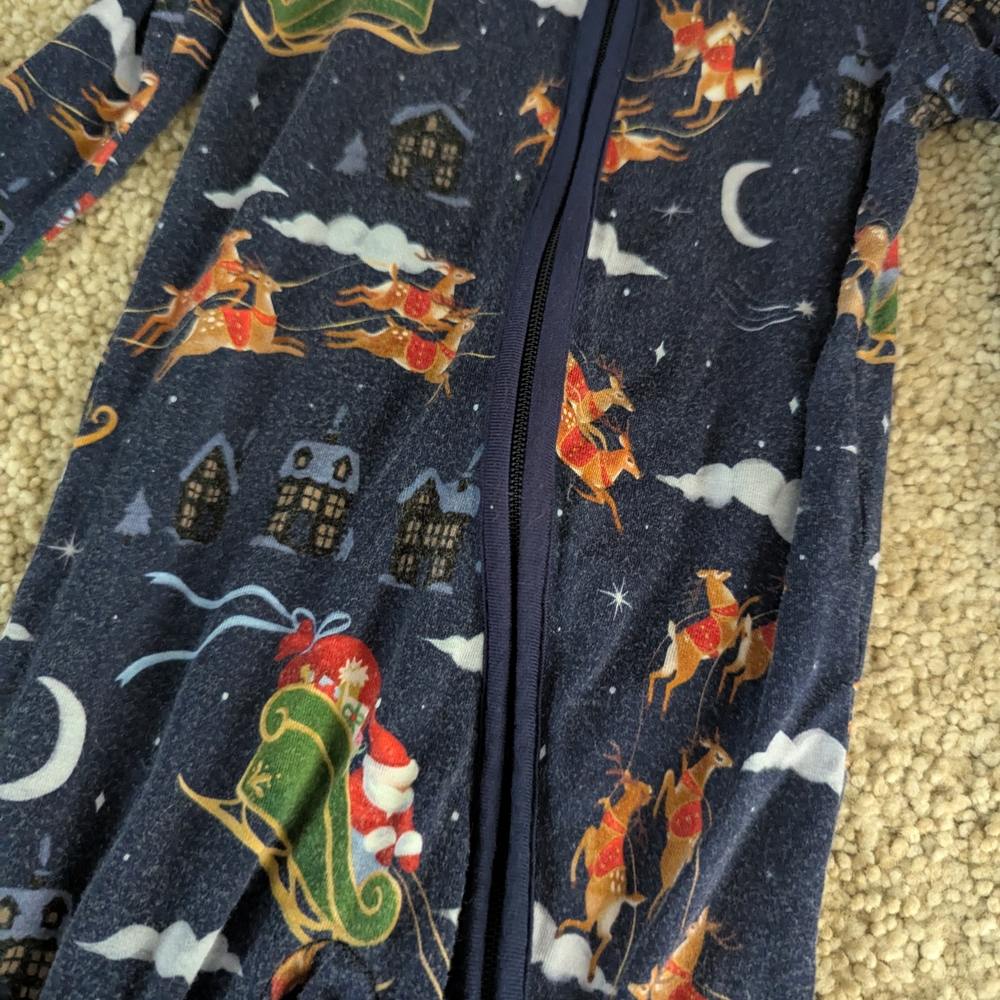 Little Sleepies Blue and Green Pajama Sets with Whimsical Prints - Picture 3 of 5